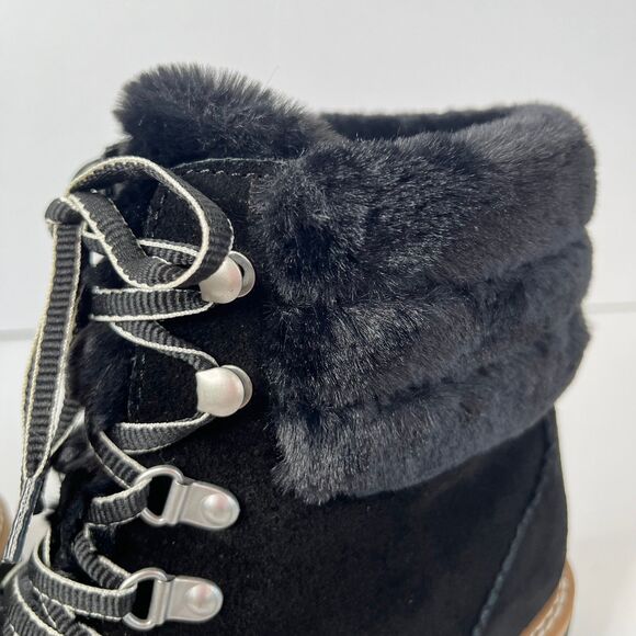 New Splendid Women's Evita Suede Faux Fur Trim Wedge Hiker Booties Sz 8M #451 - Picture 11 of 11